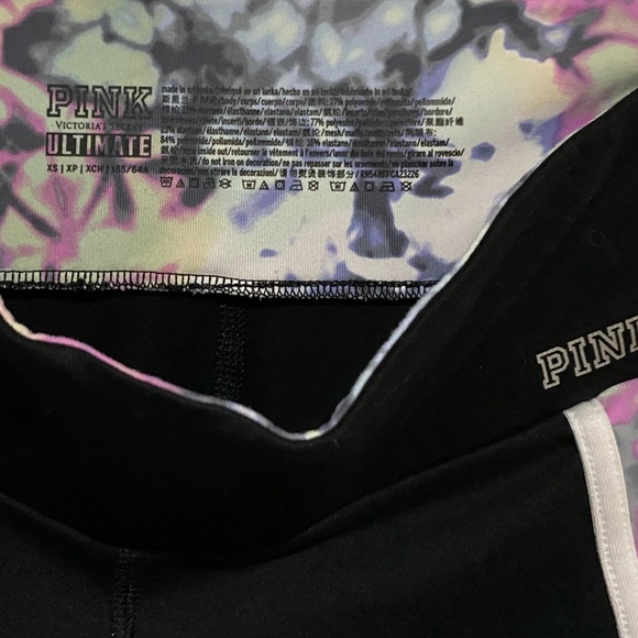 PINK Victoria's Secret Black Leggings with Tie-Dye Detail - Picture 3 of 4